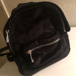 Velvet black mini backpack